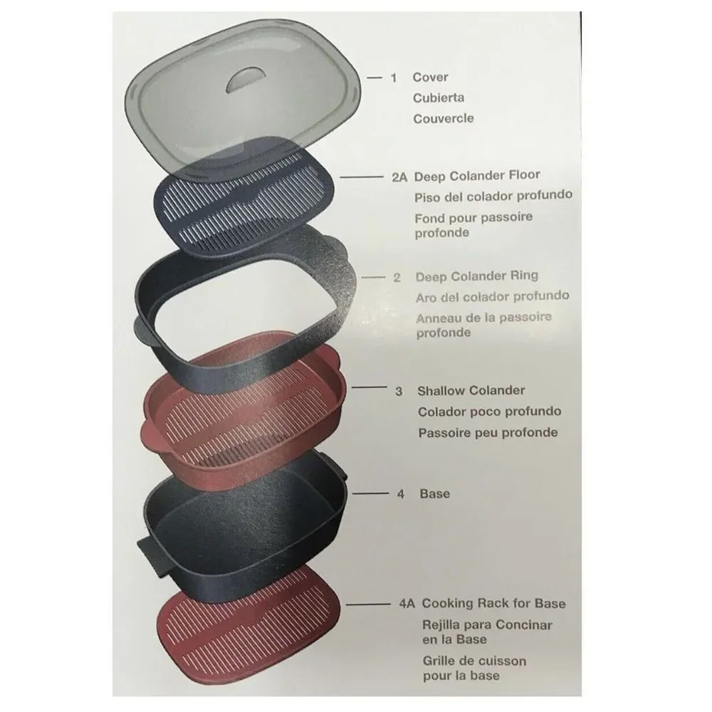 Tupperware Microwave‎ Steamer Cooker Stackable Oval- 6pcs- Used